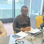 ERCA Director Dr  Simeon Koffi with the Chair of the Meeting Chris Appiah,Director of Transport ECOWAS Commission